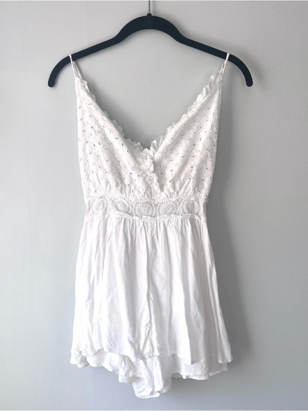 White Babydoll Eyelet Romper
